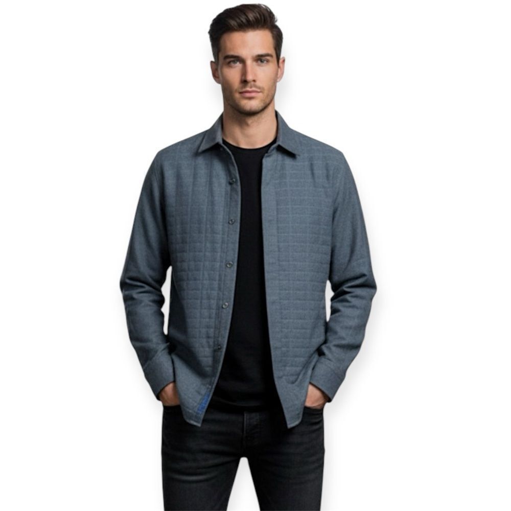 WRK Work Rest Karma Quilted Flannel Shirt Jacket XS | Snap Button Gray Shacket